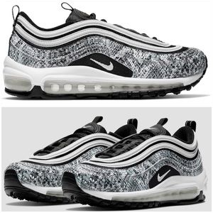 NIKE AIR MAX 97 COCOA SNAKE BLACK WHITE SNEAKERS GREAT CONDITION (7.5)